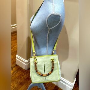 Gucci Bamboo Lime Green 2-Way Handbag